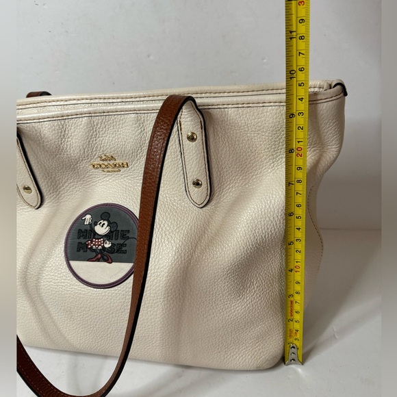 Coach Minnie Mouse City Zip Tote With Patches - Picture 12 of 14